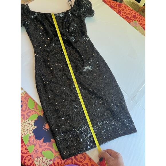 Aidan Mattox Dress Womens Size 2 Blk Beaded Sequin - Picture 9 of 12